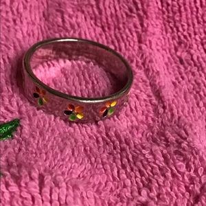 Rainbow daisy size 12 ring -Pride-